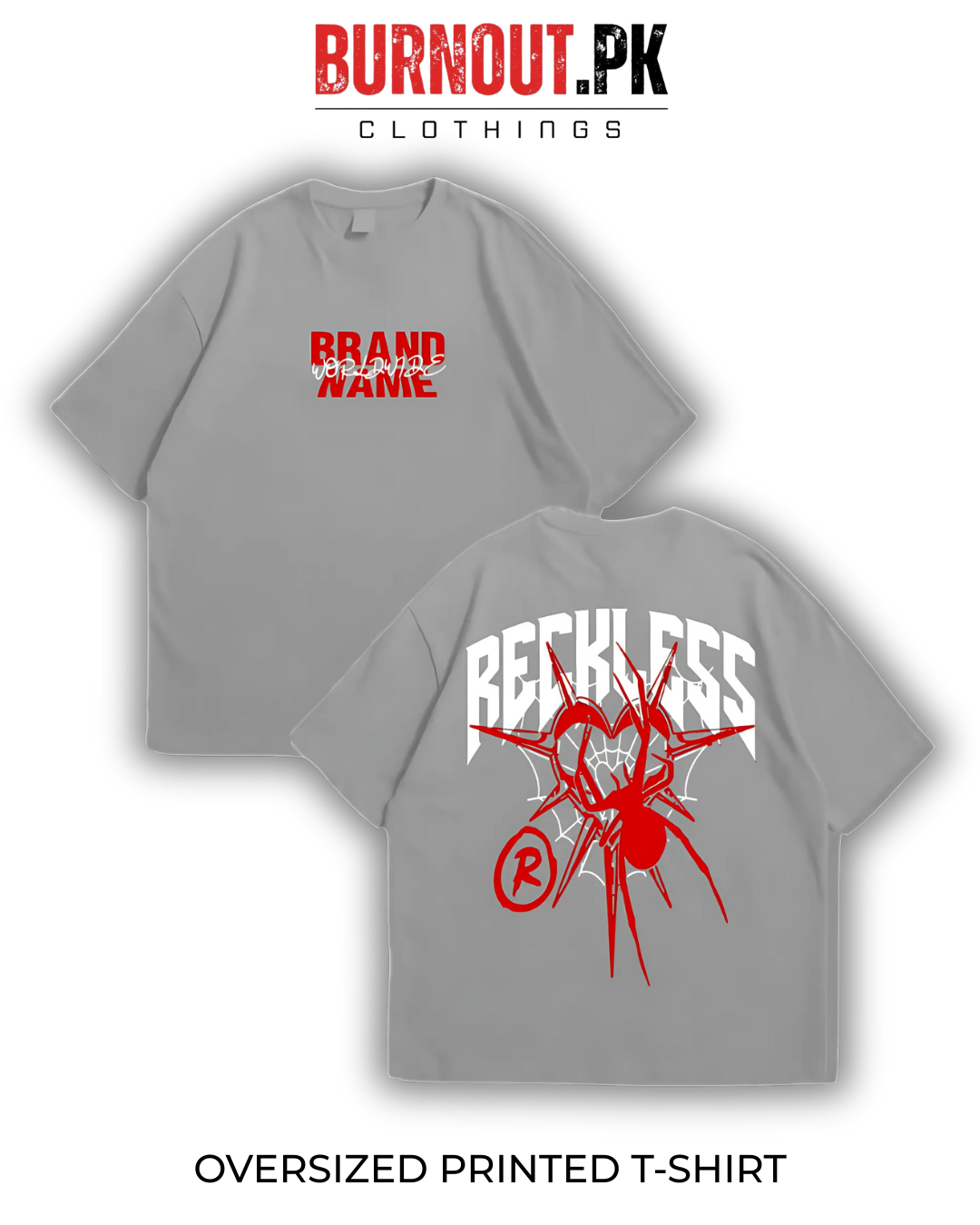 Reckless Oversized Dropshoulder Tee - DTF Printed Tshirt For Men and Women