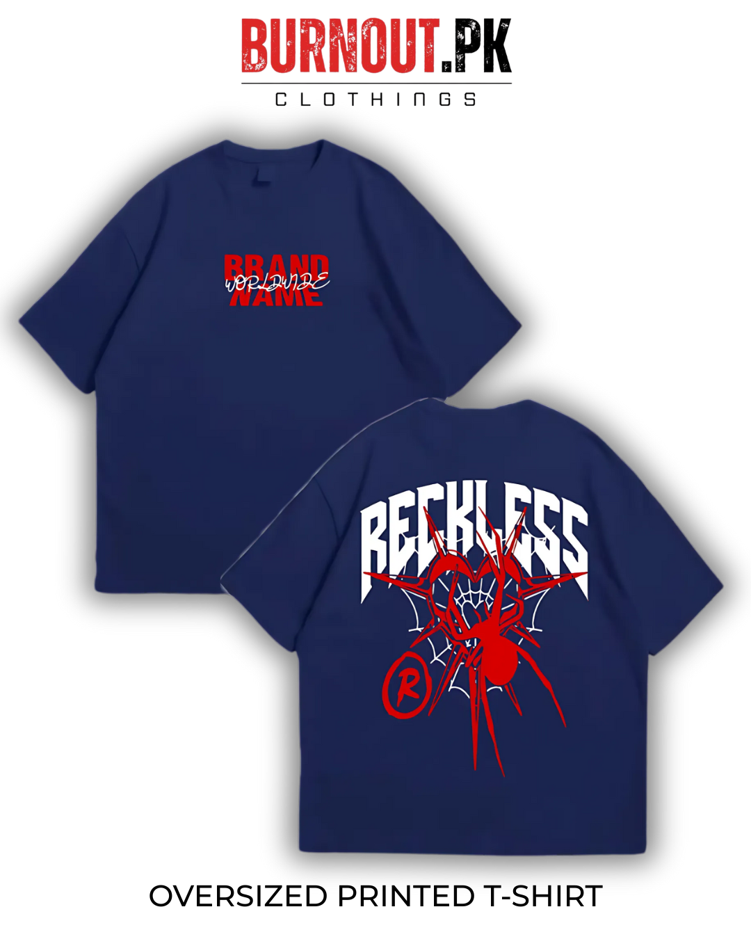 Reckless Oversized Dropshoulder Tee - DTF Printed Tshirt For Men and Women