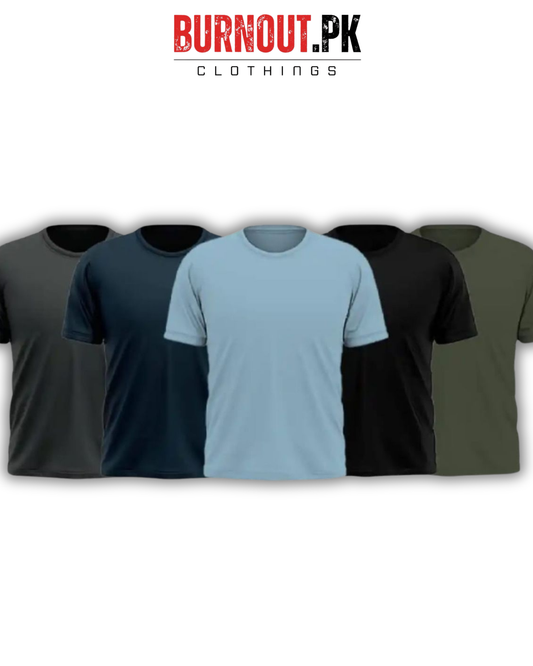 Pack of 5 Plain Half sleeves T-Shirt