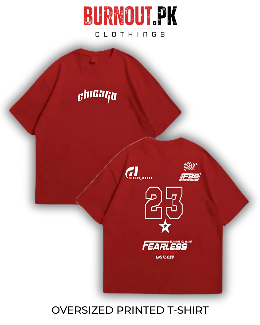 Fearless Oversized Dropshoulder Tee - DTF Printed Tshirt For Men and Women
