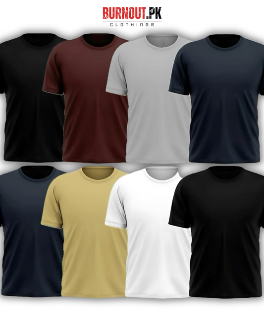 Pack of 8 Plain Half sleeves T-Shirt