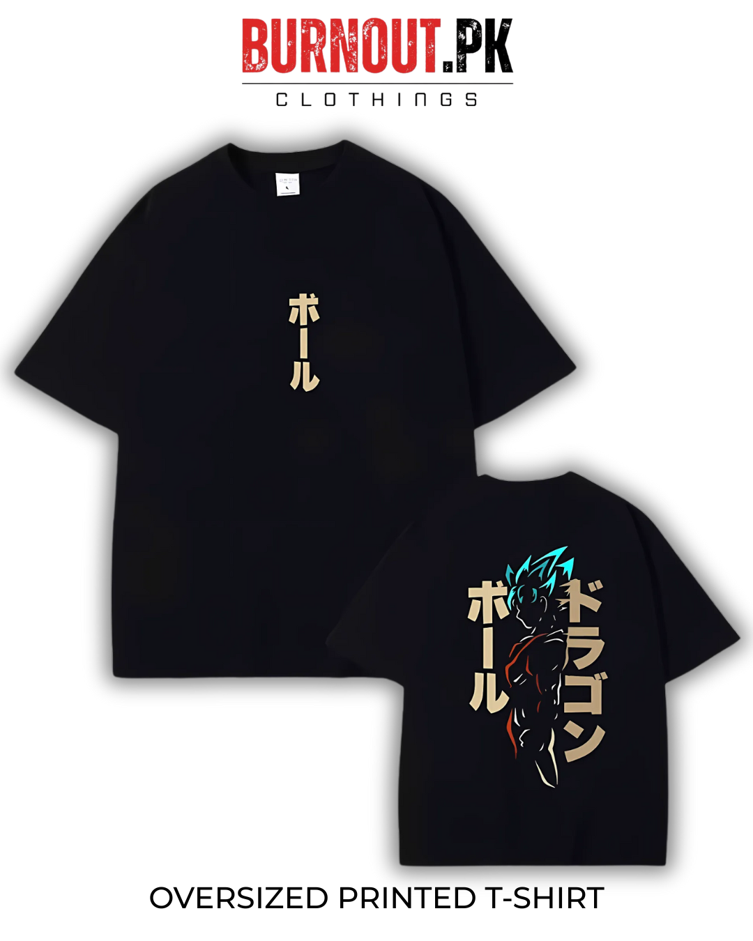 Goku Oversized Dropshoulder Tee - DTF Printed Tshirt For Men and Women
