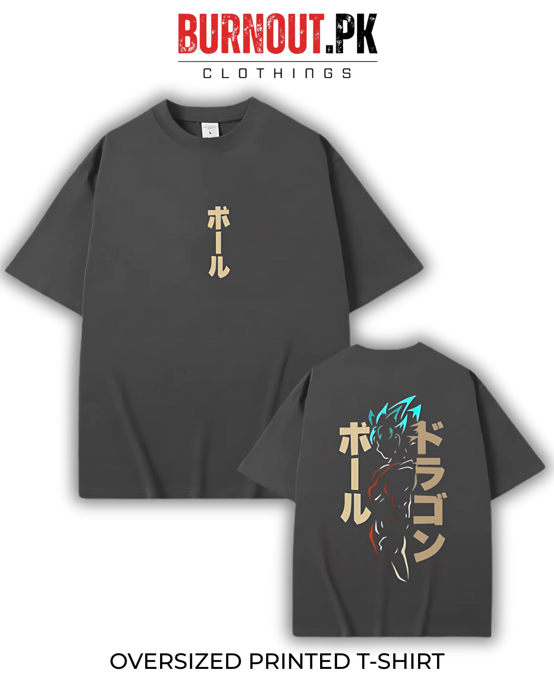 Goku Oversized Dropshoulder Tee - DTF Printed Tshirt For Men and Women