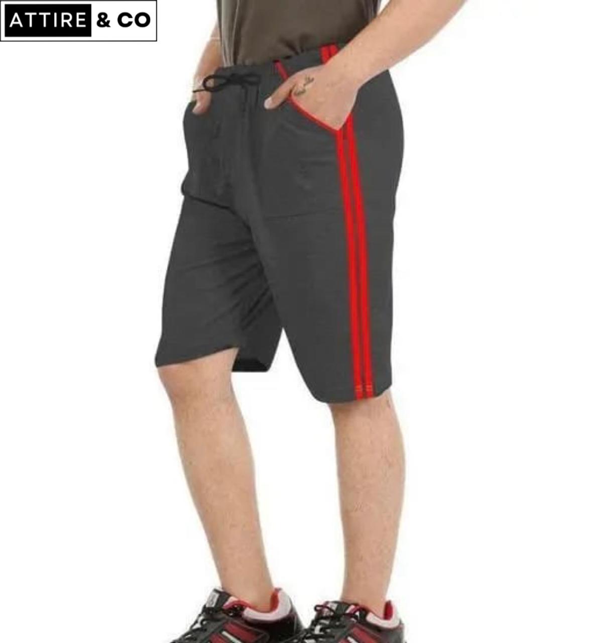 Charcoal Stripes Shorts For Mens