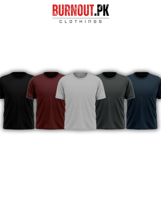 Pack of 5 Plain Half sleeves T-Shirt