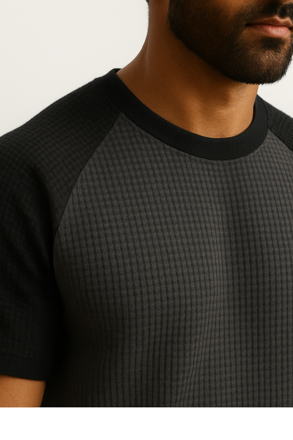 Pack of 2 - Oversized Raglan Waffle Knit T-Shirts