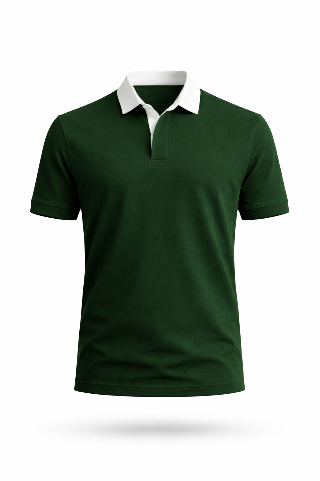 Green - Two Tone Johnny Collar Polo