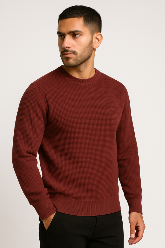 Pack of 2 Waffle-Knitted Sweatshirts