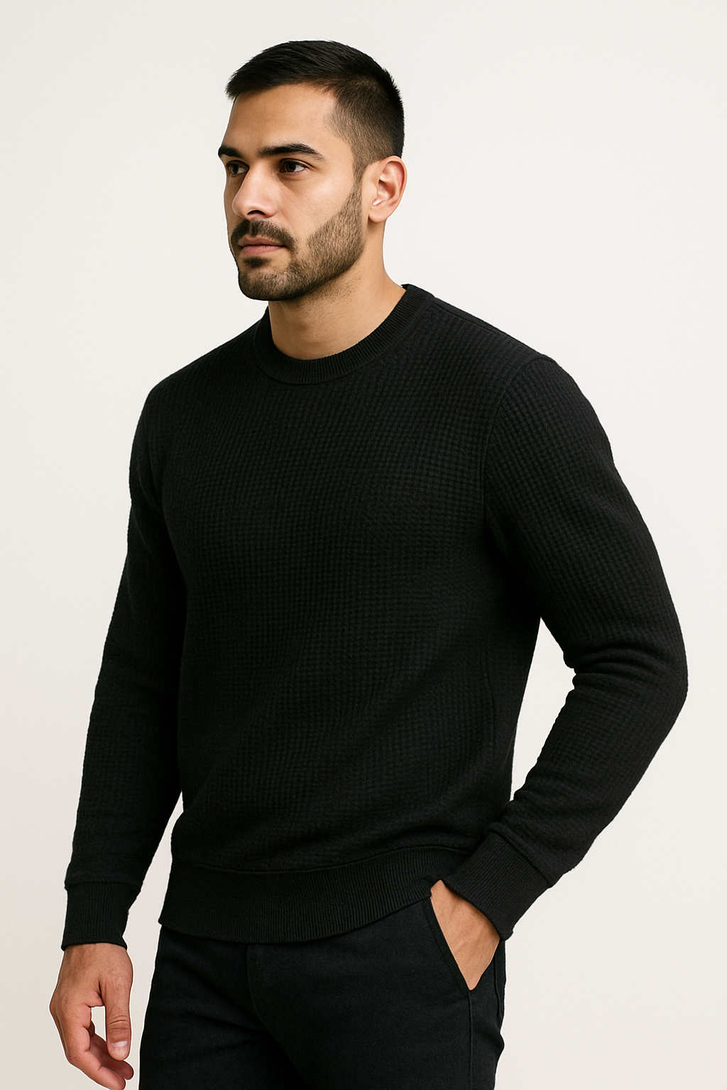 Pack of 2 Waffle-Knitted Sweatshirts