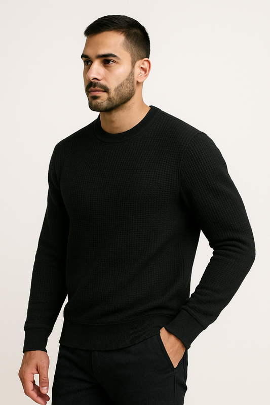 Pack of 2 Waffle-Knitted Sweatshirts