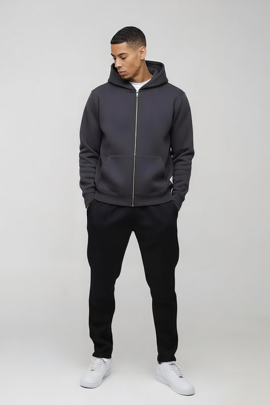 Men’s Tracksuit – Zipper Hoodie with Fleece Trouser