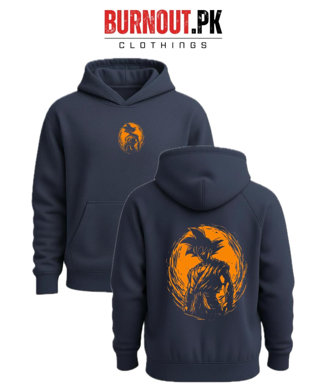 Men’s Orange goku Digital Printed Hoodie