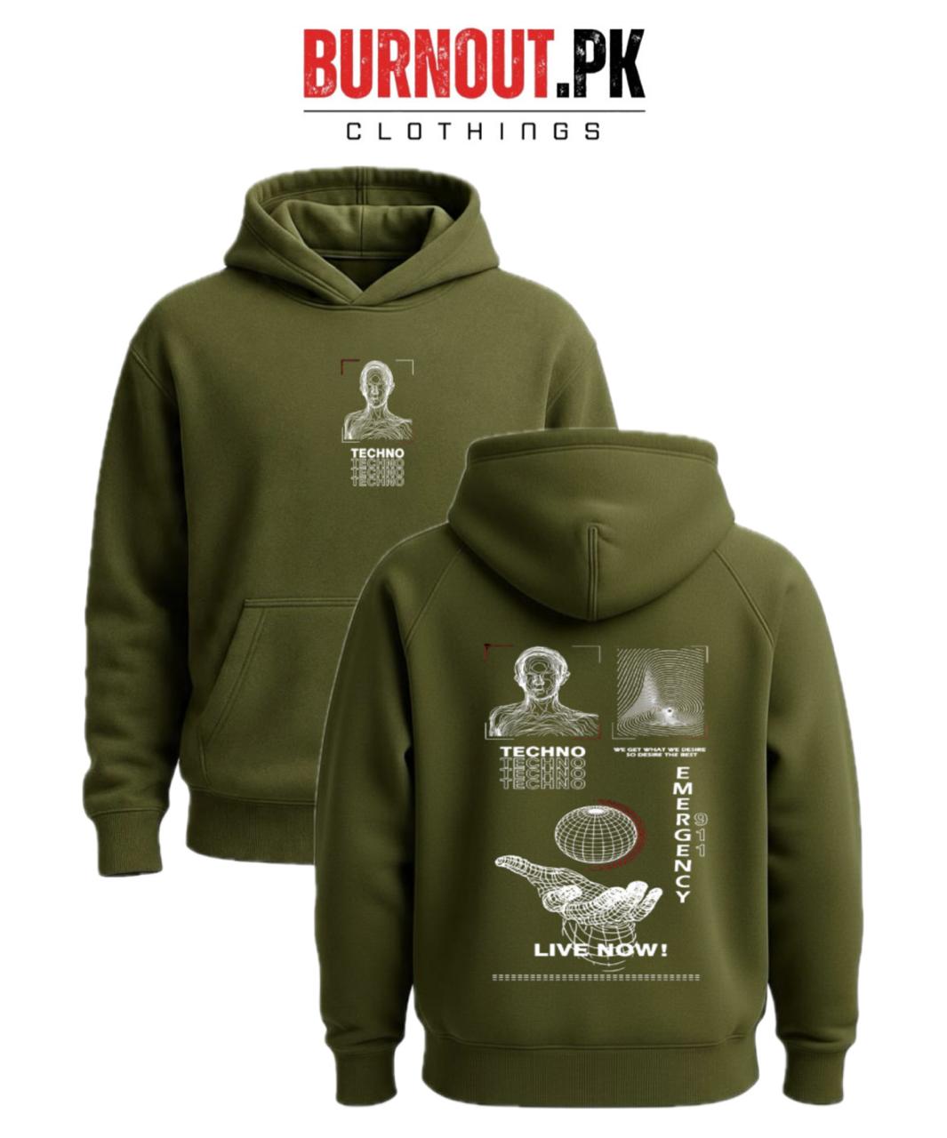 Men’s Techno Digital Printed Hoodie