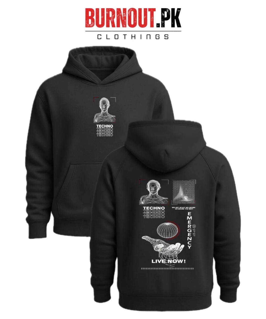 Men’s Techno Digital Printed Hoodie