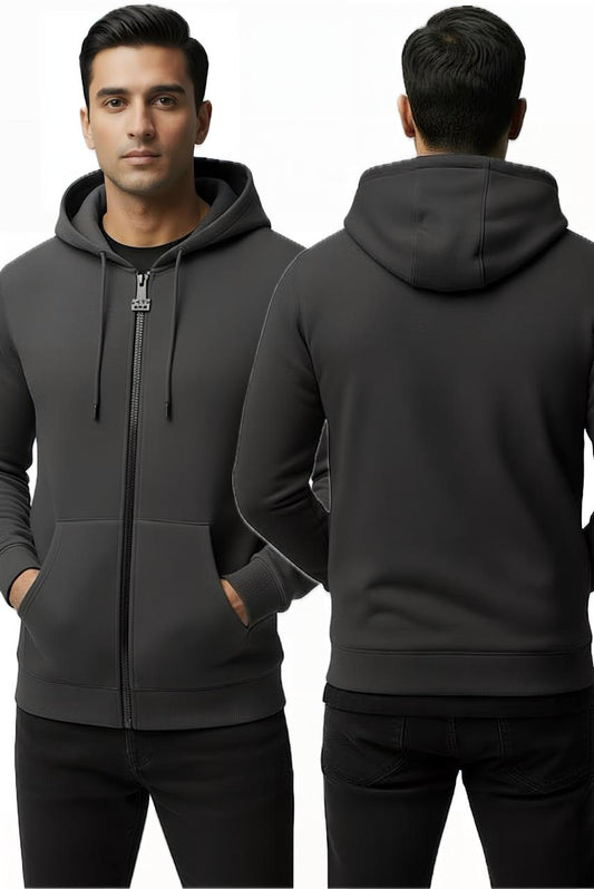 Men’s Premium Zipper Hoodie - Charcoal