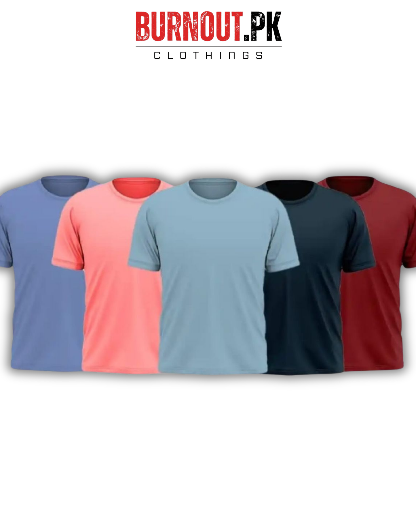 Pack of 5 Plain Half sleeves T-Shirt