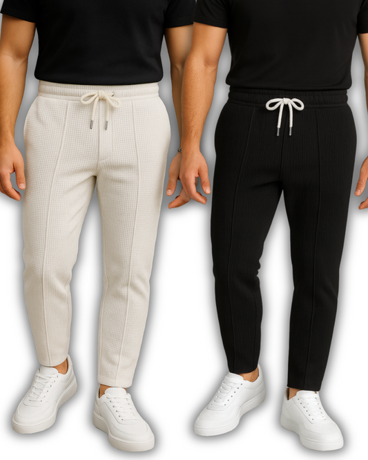 Pack of 2 Waffle Knit Trousers