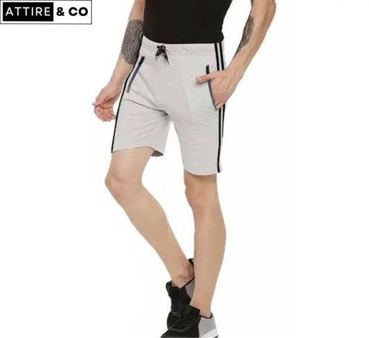 Grey Stripes Shorts For Mens