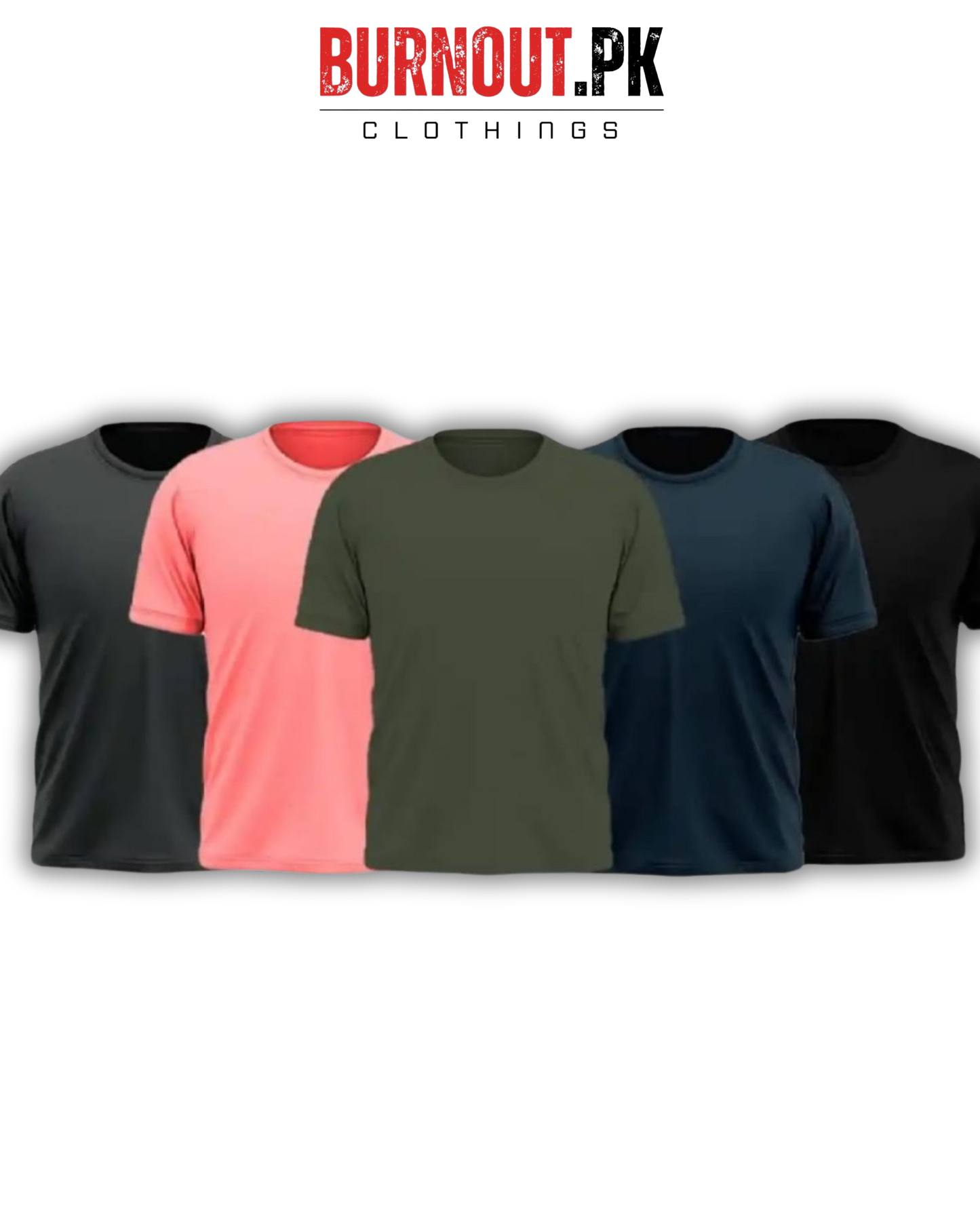 Pack of 5 Plain Half sleeves T-Shirt
