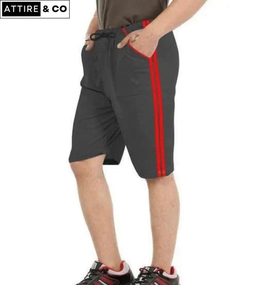 Charcoal Stripes Shorts For Mens