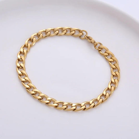 Cuban 4MM Stainless Steel Bracelet (golden)