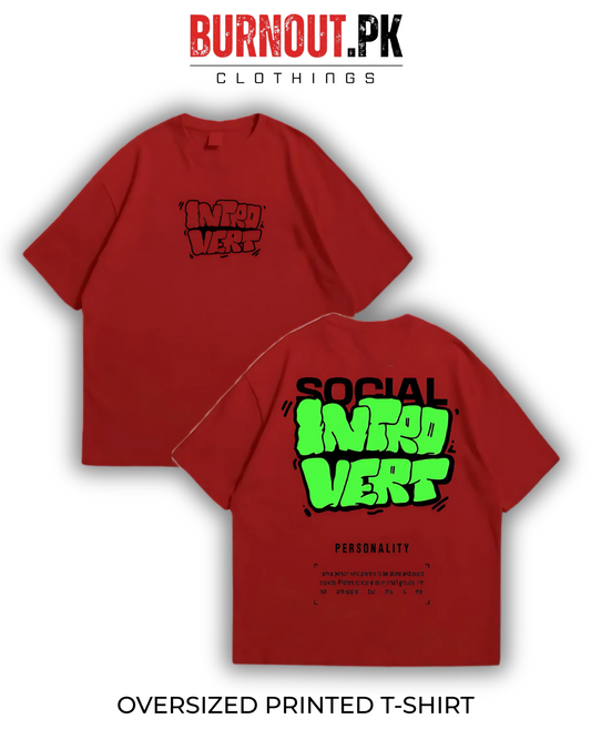 Introvert Oversized Dropshoulder Tee - DTF Printed Tshirt For Men and Women