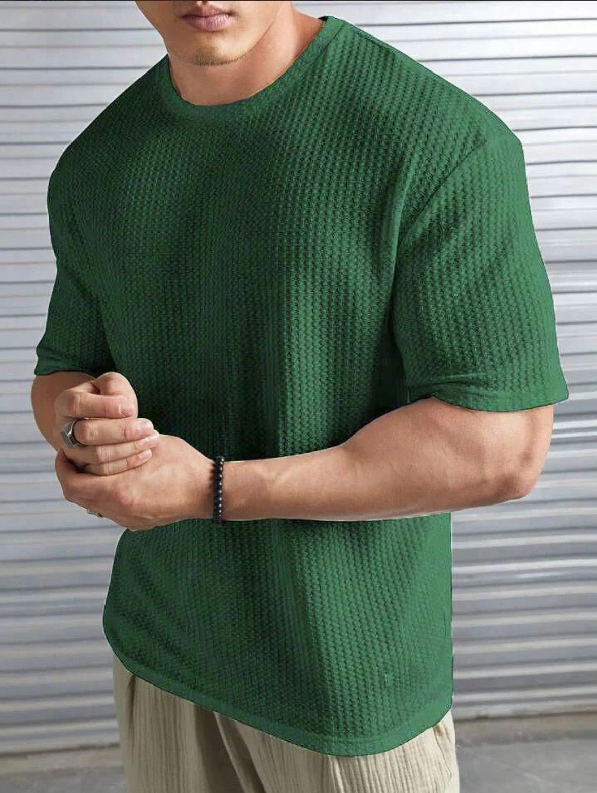 GREEN – Waffle Knit Tees For Mens And Boys