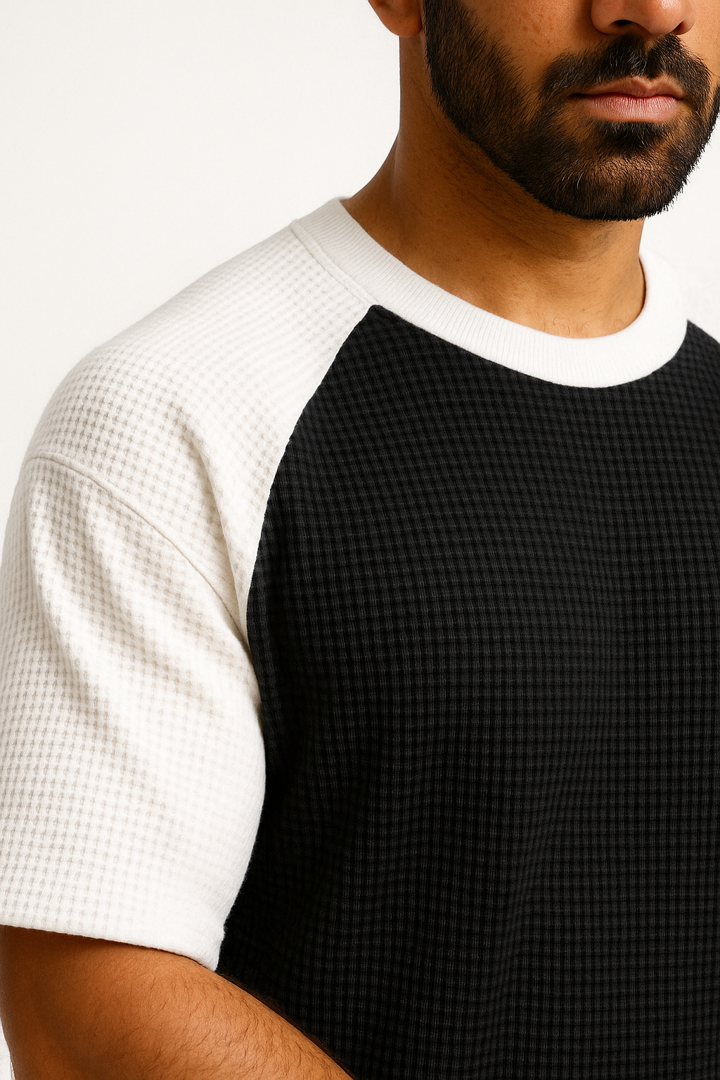 Pack of 2 - Oversized Raglan Waffle Knit T-Shirts