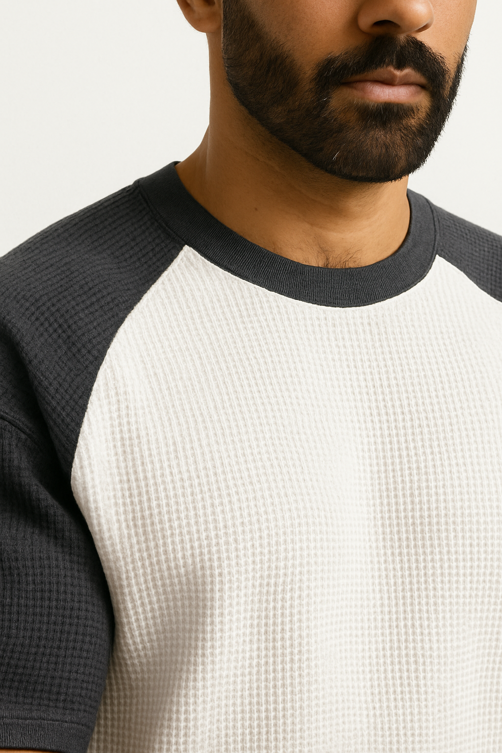 Pack of 2 - Oversized Raglan Waffle Knit T-Shirt