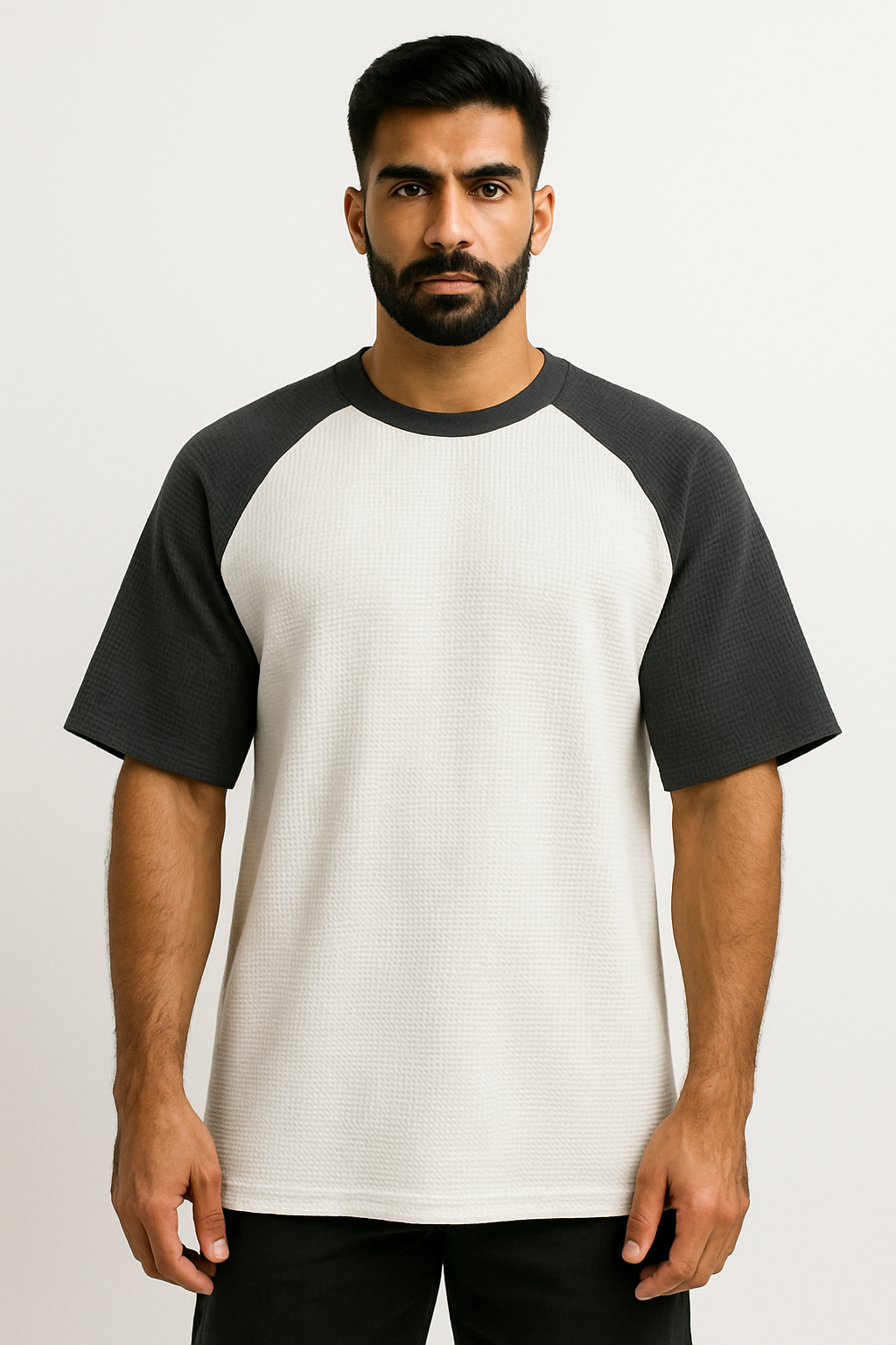 Pack of 2 - Oversized Raglan Waffle Knit T-Shirt