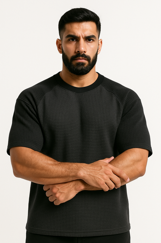 Pack of 2 - Oversized Raglan Waffle Knit T-Shirts