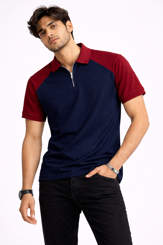 Men’s Raglan Zipper Polo