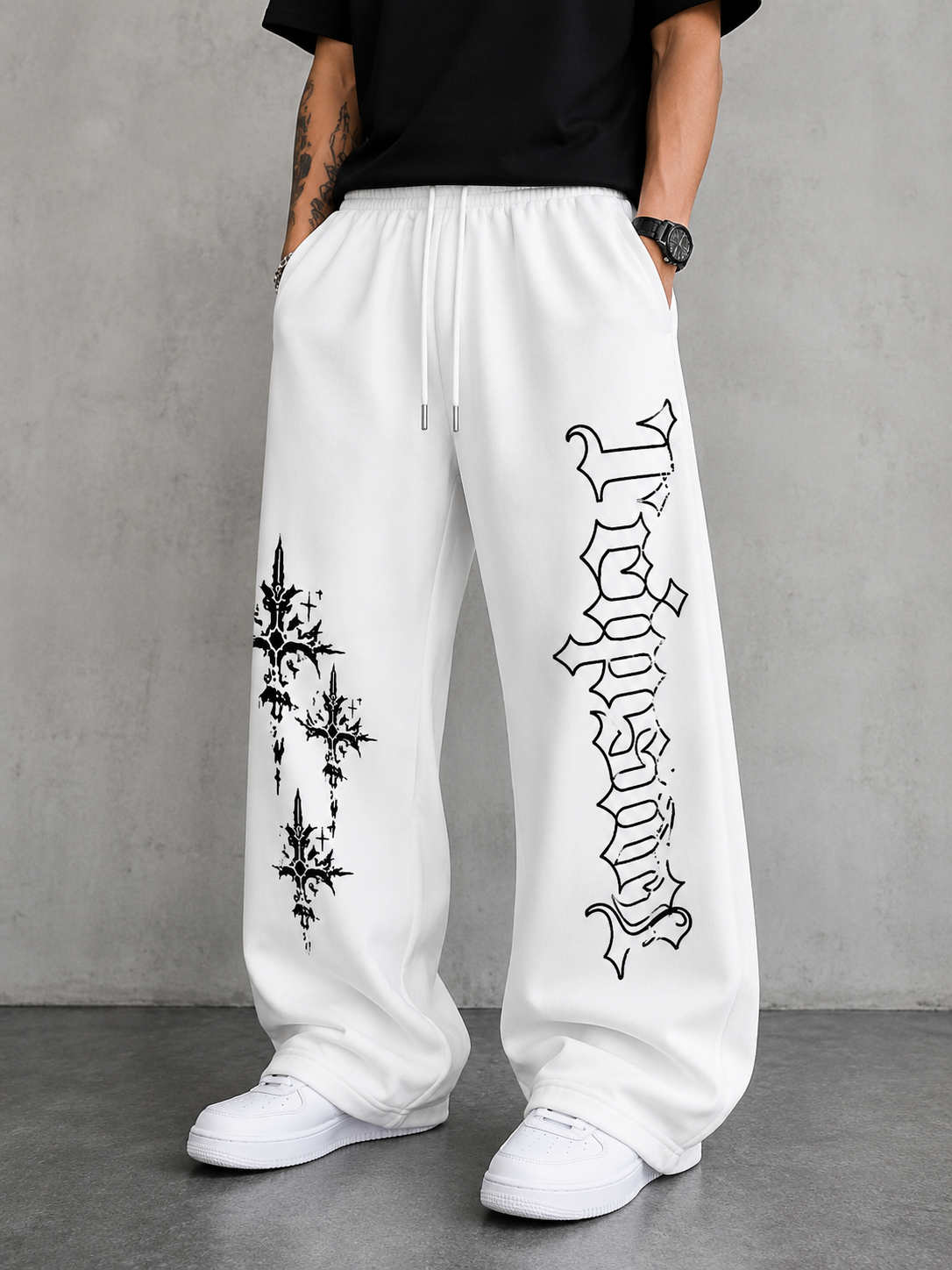 White Oversized Baggy Trouser ( Tcipsnn )