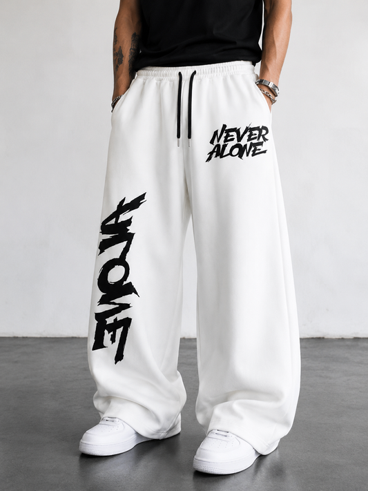 White Oversized Baggy Trouser ( Never Alone )