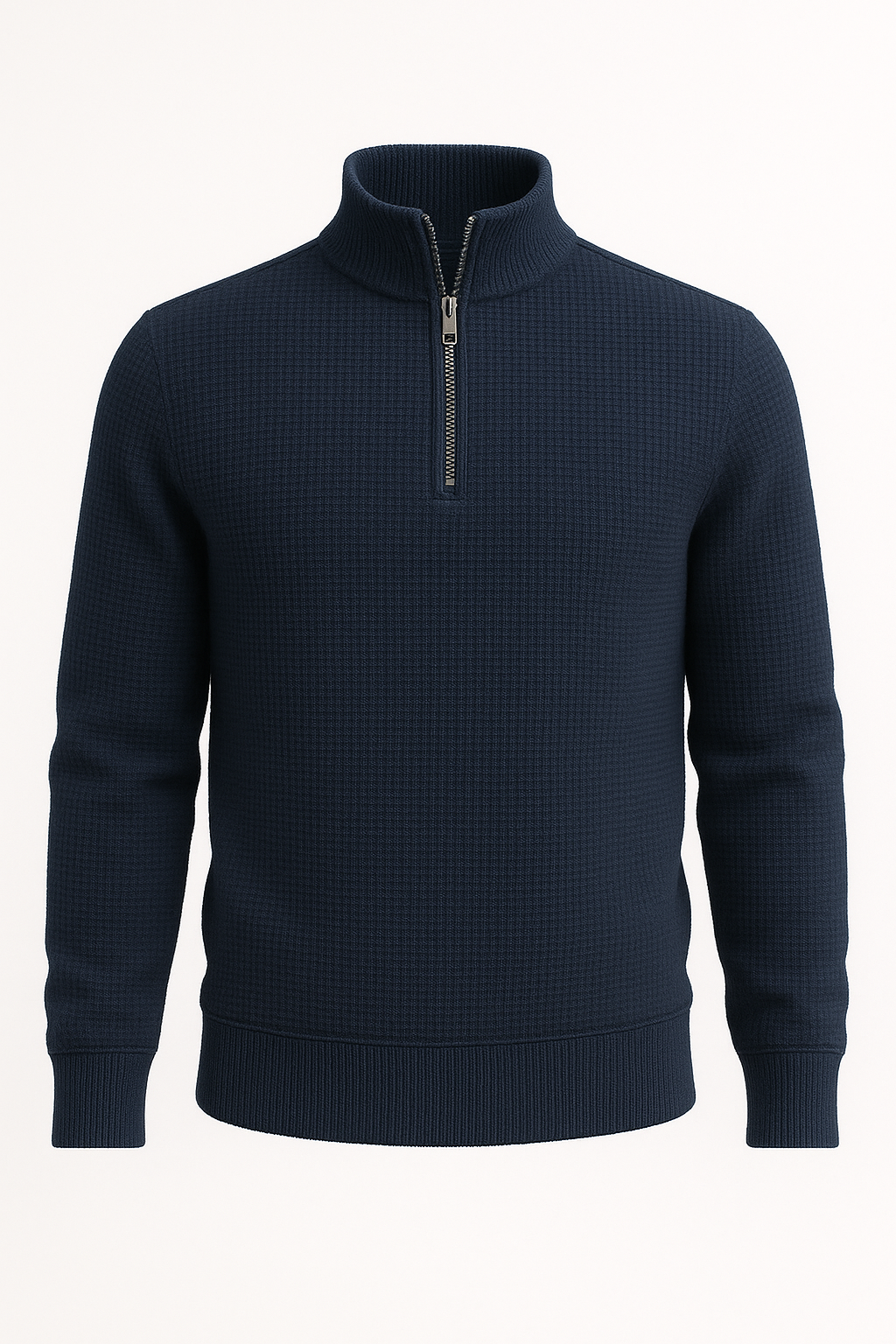 Pack of 2 Blue & Charcoal WaffleZip Mocknecks