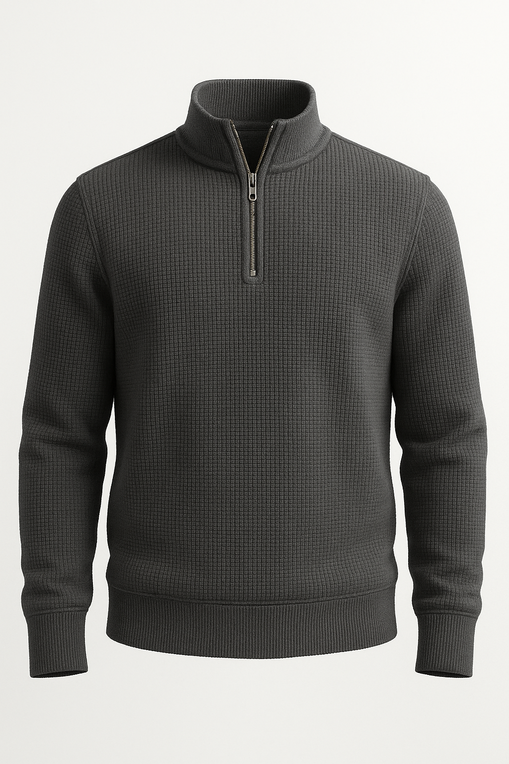 Pack of 2 Blue & Charcoal WaffleZip Mocknecks