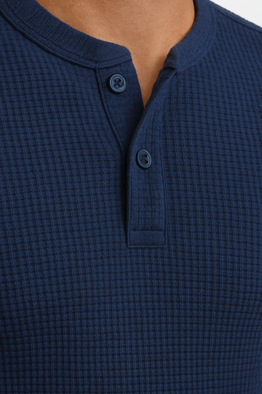 Pack of 2 Waffle Knit Henley T-Shirts