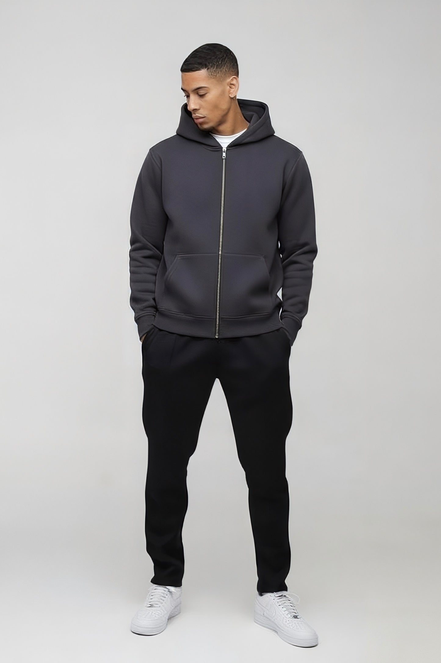 Men’s Tracksuit – Zipper Hoodie with Fleece Trouser