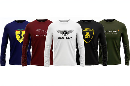 Pack of 5 Round Neck Full Sleeves Printed T-shirts