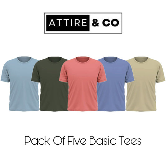 Pack of 5 Plain Half sleeves T-Shirt