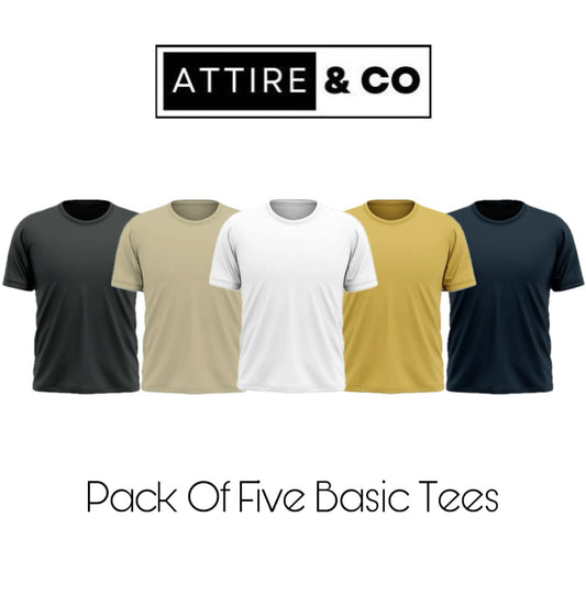 Pack of 5 Plain Half sleeves T-Shirt