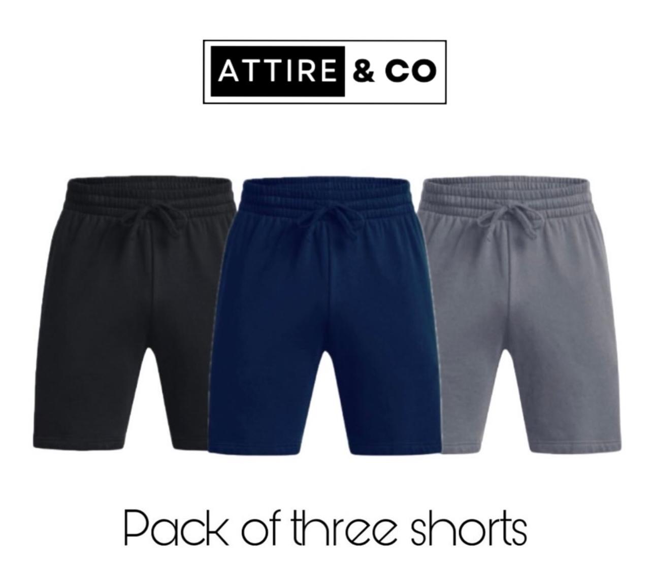 Pack Of 3 Plain Shorts For Mens