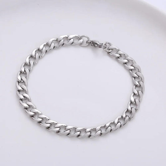 Cuban 4MM Stainless Steel Bracelet (Silver)